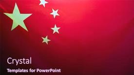  Presentation with china flag - Amazing slide deck having china-flag-with-fabric-texture backdrop and a wine colored foreground