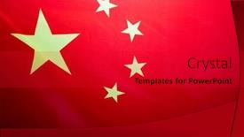  Presentation with china flag - Theme having china-flag-with-fabric-texture background and a crimson colored foreground