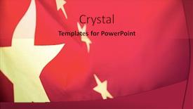 Presentation with china flag - PPT theme having china-flag-with-fabric-texture background and a red colored foreground