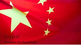  Presentation with china flag - Audience pleasing PPT layouts consisting of china-flag-with-fabric-texture backdrop and a crimson colored foreground