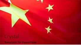  Presentation with china flag - Audience pleasing slide set consisting of china-flag-with-fabric-texture backdrop and a black colored foreground