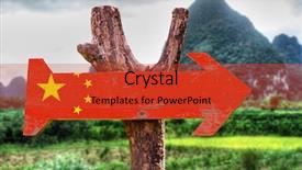  Presentation with china flag - Amazing PPT layouts having china flag wooden sign backdrop and a red colored foreground