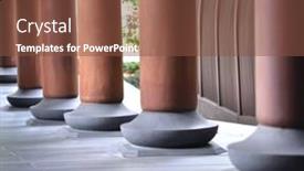  Presentation with china - Slide deck featuring china garden corridor background and a tawny brown colored foreground