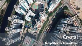  Presentation with hong kong - Audience pleasing PPT theme consisting of china infrastructure - flying drone over hong kong backdrop and a dark gray colored foreground