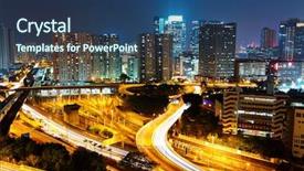  Presentation with hong kong - Theme having china infrastructure - hong kong downtown at night background and a  colored foreground