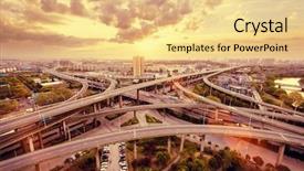  Presentation with infrastructure - Audience pleasing presentation theme consisting of china infrastructure - overpass and cityscape of modern backdrop and a blonde colored foreground