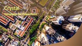  Presentation with china infrastructure - Colorful PPT theme enhanced with china infrastructure - top view of ribeirao preto backdrop and a tawny brown colored foreground