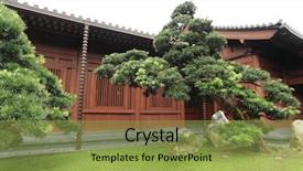  Presentation with china - Presentation enhanced with china japan - chinese garden background and a yellow colored foreground