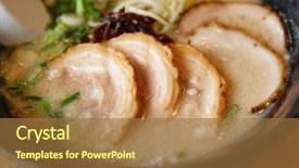  Presentation with japanese style - Colorful slides enhanced with china japan - pork with noodle in japanese backdrop and a coral colored foreground