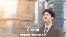  Presentation with thinking - PPT theme consisting of china leadership - asian business man thinking background and a coral colored foreground