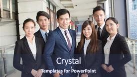  Presentation with successful - Slide set with china leadership - successful business team of asian background and a  colored foreground