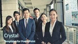  Presentation with successful - Slide set featuring china leadership - successful business team of asian background and a  colored foreground