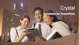  Presentation with young business people - Slide deck consisting of china leadership - young business people working outdoor background and a  colored foreground