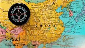  Presentation with direction - PPT theme consisting of globe compass - direction background and a gold colored foreground