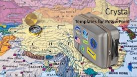  Presentation with china travel - Colorful PPT theme enhanced with china map and case backdrop and a coral colored foreground