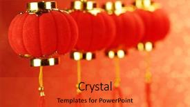  Presentation with chinese new year - Audience pleasing presentation theme consisting of china paper latern - chinese new year decoration--red lanterns backdrop and a red colored foreground