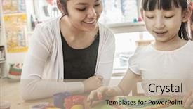  Presentation with med student in class - Audience pleasing PPT theme consisting of china people - teacher and student painting backdrop and a  colored foreground