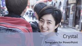  Presentation with walking young wild jaguar - Slide deck featuring young beautiful woman lying in bed and writing in a diary background and a gray colored foreground