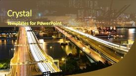  Presentation with night - Presentation having china port - freeways at night background and a  colored foreground
