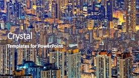  Presentation with hong kong china - Presentation theme having china rise - hong kong public living housing background and a gray colored foreground