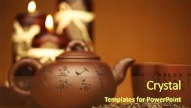  Presentation with china culture - Audience pleasing presentation consisting of china tea background close up backdrop and a tawny brown colored foreground