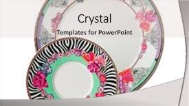  Presentation with bacterial plates - Presentation design having china tea cup - ornament plates background and a lemonade colored foreground