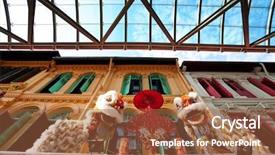  Presentation with chinese new years - Amazing presentation theme having china town - chinese new years decoration backdrop and a  colored foreground