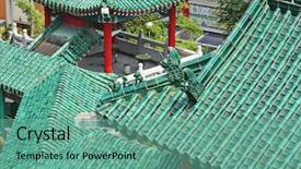  Presentation with roof - PPT theme having china town - chinese temple roof background and a seafoam green colored foreground