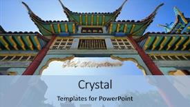  Presentation with city of los angeles ca - Amazing PPT theme having china town - gate to chinatown in los backdrop and a  colored foreground