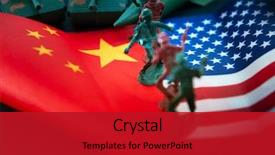  Presentation with trade - Colorful slide deck enhanced with china-us trade war concept backdrop and a crimson colored foreground