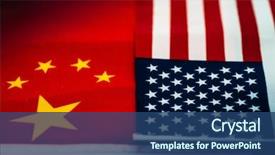  Presentation with china war - Beautiful slide deck featuring china-us trade war concept backdrop and a ocean colored foreground