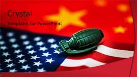  Presentation with trade war - PPT theme consisting of china-us trade war concept background and a black colored foreground
