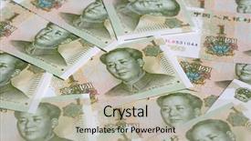  Presentation with banknotes - Beautiful slide deck featuring china yuan - collection of the chinese banknotes backdrop and a light gray colored foreground