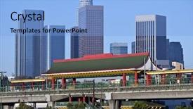  Presentation with metro rail - Slides with chinatown light rail metro station background and a light blue colored foreground