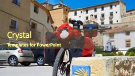  Presentation with saint - Amazing PPT theme having chinchilla montearagon bicycle by saint backdrop and a  colored foreground