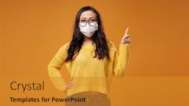  Presentation with medical hand - Cool new presentation theme with chine-girl-with-glasses backdrop and a gold colored foreground