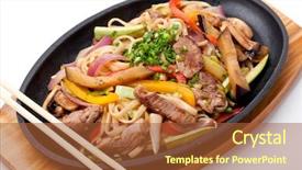  Presentation with japanese - Colorful theme enhanced with chinees food - udon with beef japanese cuisine backdrop and a red colored foreground