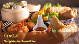  Presentation with asian - PPT layouts consisting of chinese - asian cuisine background and a tawny brown colored foreground