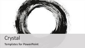  Presentation with stroke - PPT theme having chinese - brush stroke circle texture isolated background and a light gray colored foreground