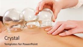  Presentation with acupuncture - Cool new presentation theme with chinese - detail of an acupuncture therapist backdrop and a coral colored foreground