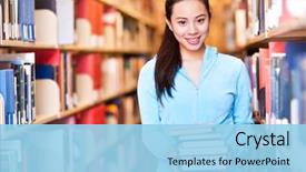  Presentation with worried female college student for health check up - Audience pleasing slide set consisting of chinese - portrait of an asian college backdrop and a light blue colored foreground