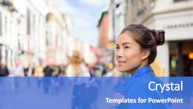  Presentation with denmark - Amazing slide deck having chinese - shopping woman lifestyle in copenhagen backdrop and a cobalt blue colored foreground