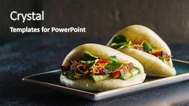  Presentation with chinese food - Presentation theme with chinese - taiwan's traditional food - gua background and a tawny brown colored foreground