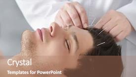  Presentation with acupuncture - Cool new theme with chinese - young man undergoing acupuncture treatment backdrop and a coral colored foreground