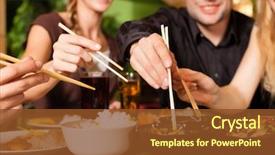  Presentation with thai - Amazing slides having chinese - young people eating backdrop and a tawny brown colored foreground