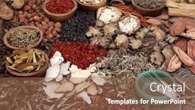  Presentation with chinese medicine acupuncture - Colorful slide deck enhanced with chinese-acupuncture-needles-used backdrop and a violet colored foreground