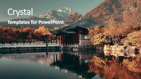  Presentation with dragon - Slide set featuring chinese architecture - black dragon pool in lijiang background and a gray colored foreground