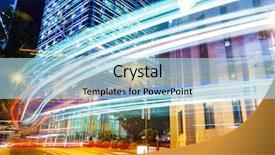  Presentation with urban train - Amazing slide set having chinese architecture - car light trails and urban backdrop and a  colored foreground