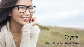  Presentation with beautiful tibet scenery in china - Slide deck featuring chinese asian girl or young background and a coral colored foreground