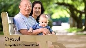  Presentation with dog baby cute child - Presentation theme enhanced with chinese baby - shot of a cute asian background and a coral colored foreground